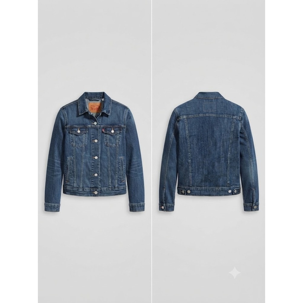 Levi's Denim Jacket Womens Medium Blue Trucker 70240-0073 Stretch Jean Coat